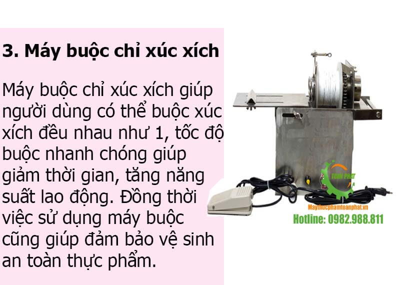 Máy buộc chỉ xúc xích