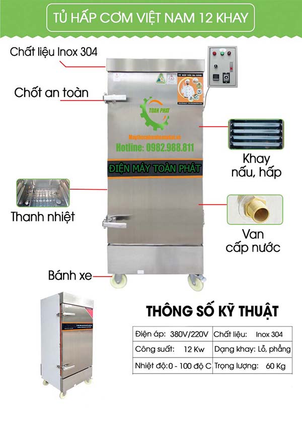 Tủ nấu cơm Toàn Phát