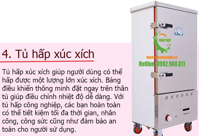 Tủ hấp xúc xích